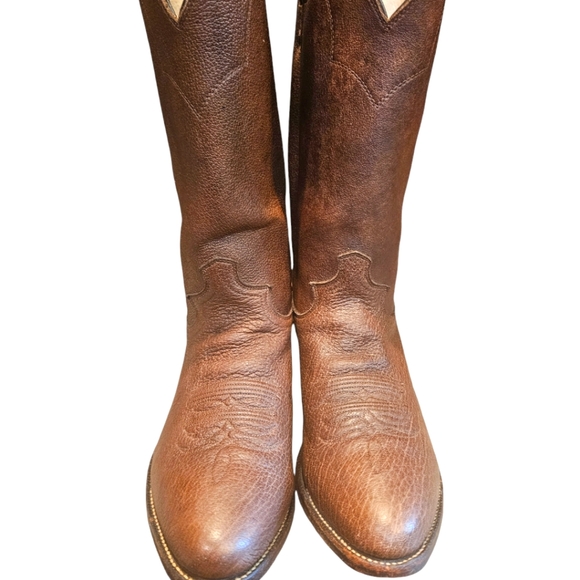 Justin Men's Full Brown Buffalo Skin  Cowboy,  Western Boot. SIZE 10 D - Picture 8 of 12